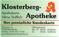 Klosterberg-Apotheke Bad Berka, Kundenkarte