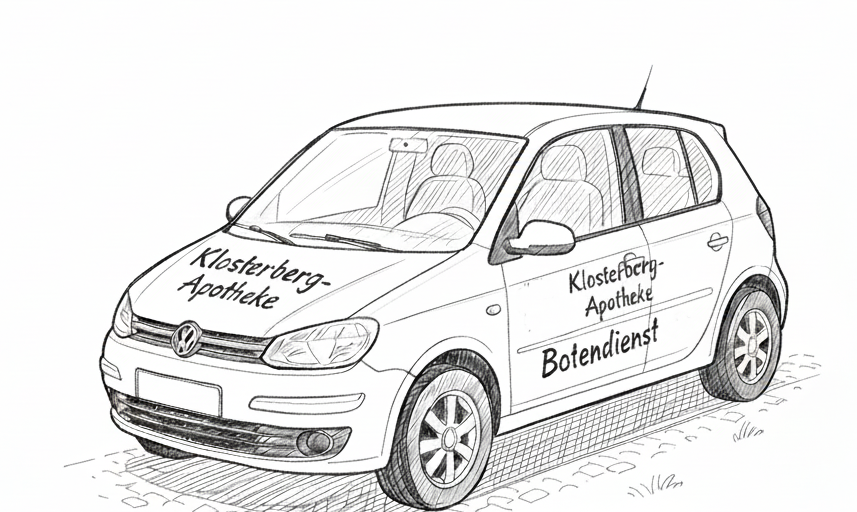 Botendienst, Lieferservice Fahrzeug der Klosterberg-Apotheke in Bad Berka / Weimarer Land
